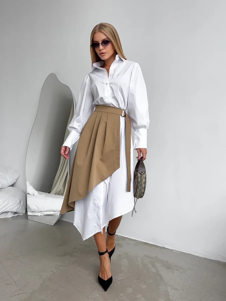 Платье рубашка с юбкой вечернее праздничное