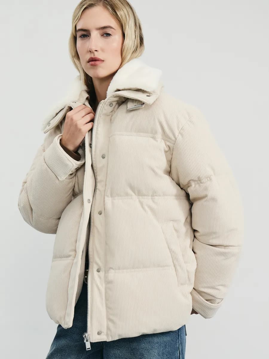 Куртка вельветовая демисезонная со съемным воротником