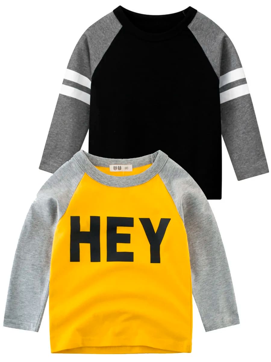 Лонгслив детский с длинными рукавами набор 2 шт