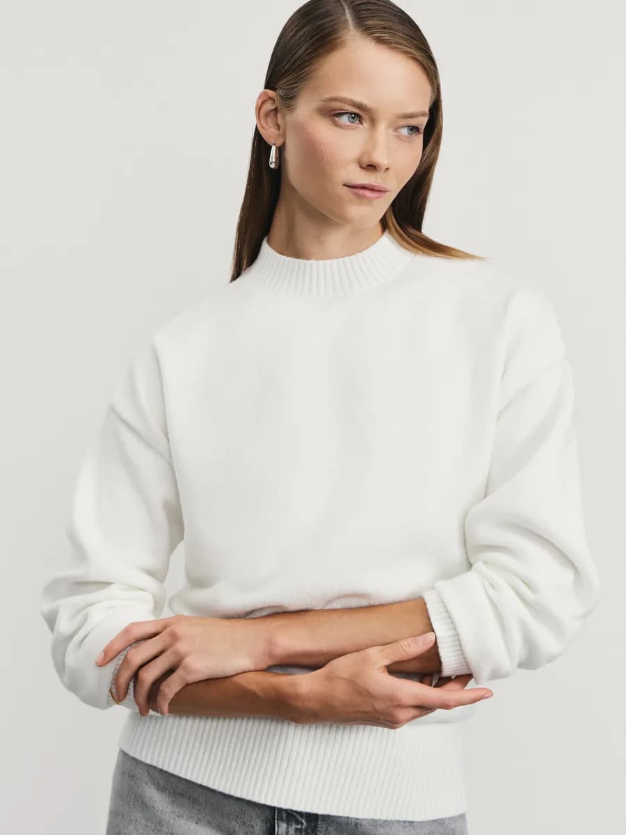 Джемпер вязаный свитер с добавлением шерсти школьный