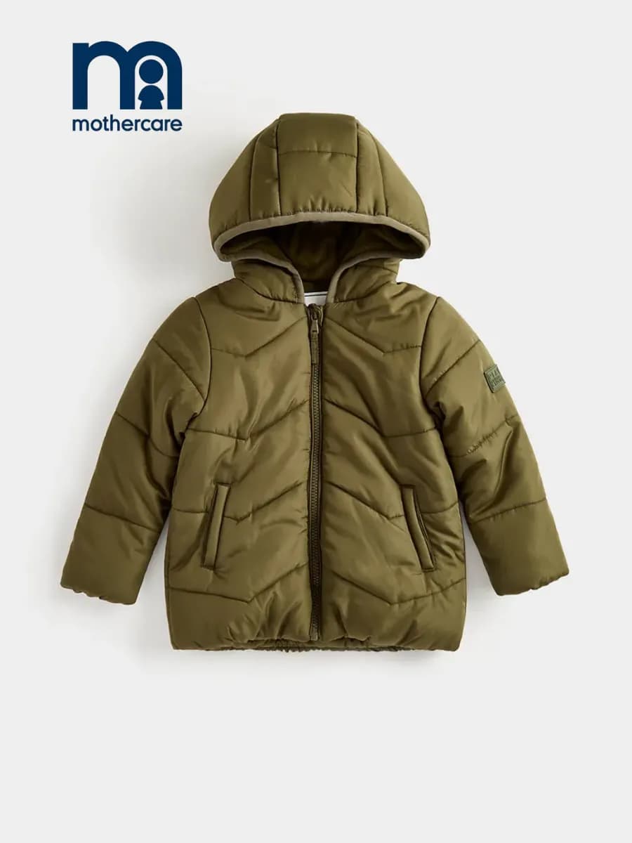 Куртка детская с капюшоном с флисом теплая стеганая