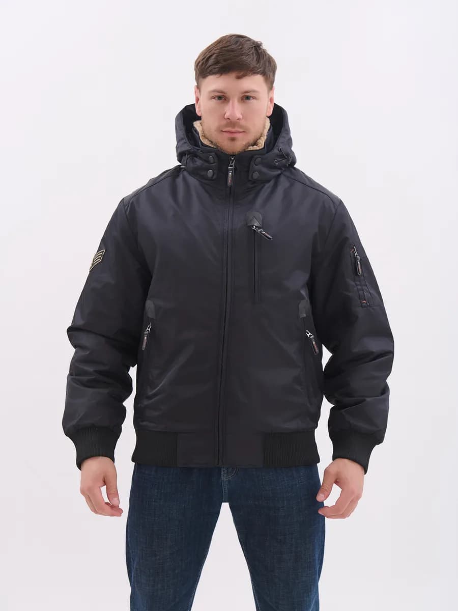 Куртка-бомбер демисезонный с капюшоном - фото 1