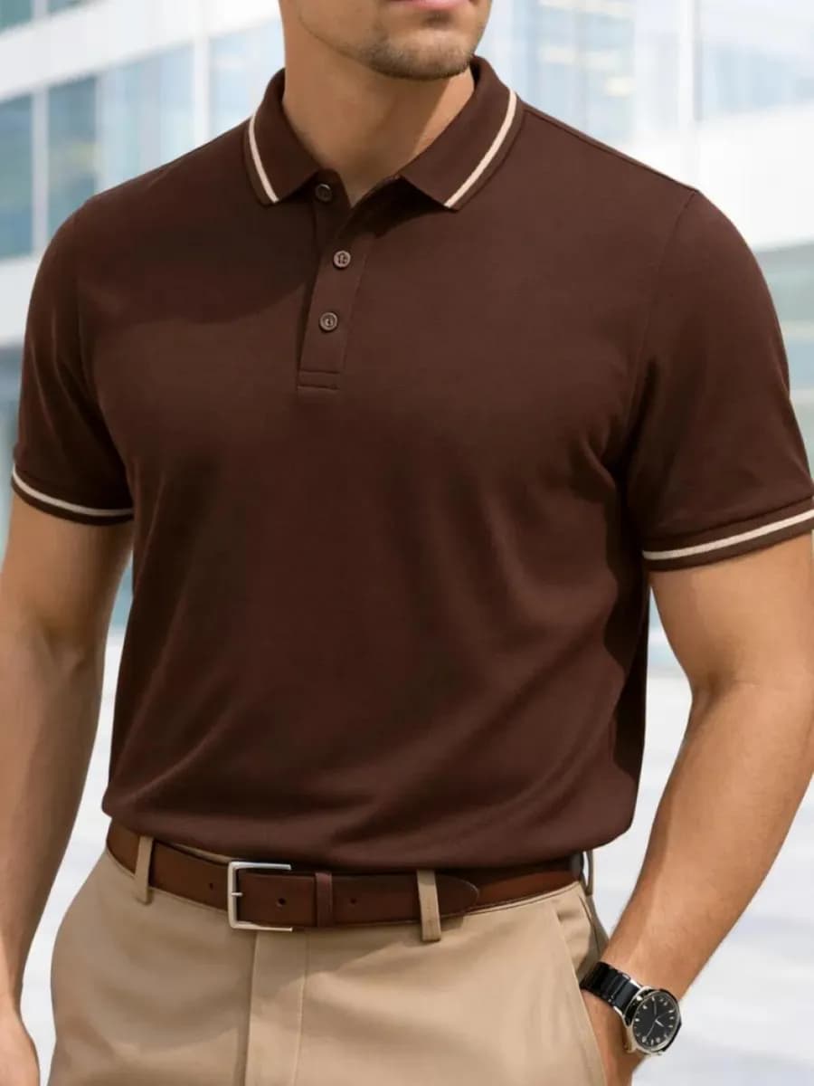 Футболка поло с коротким рукавом хлопок