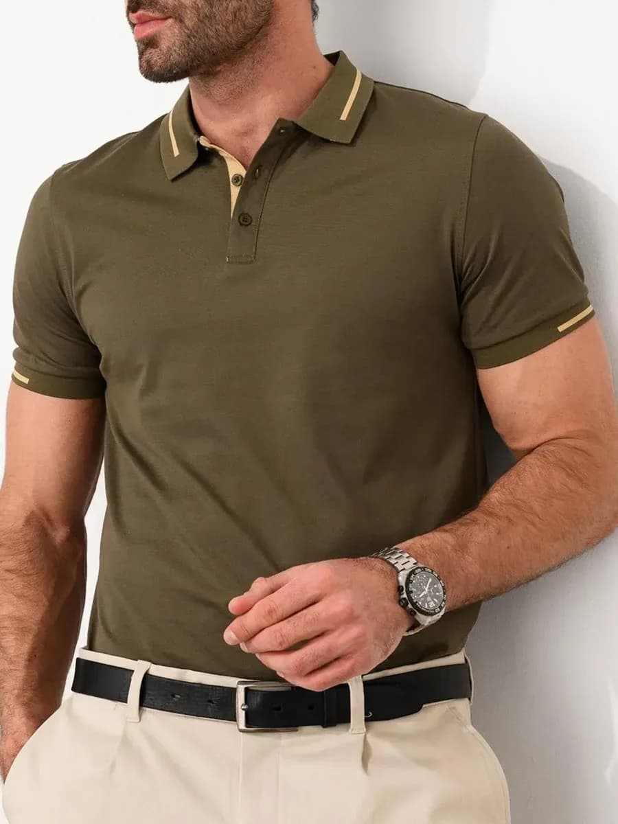 Футболка поло с коротким рукавом хлопок