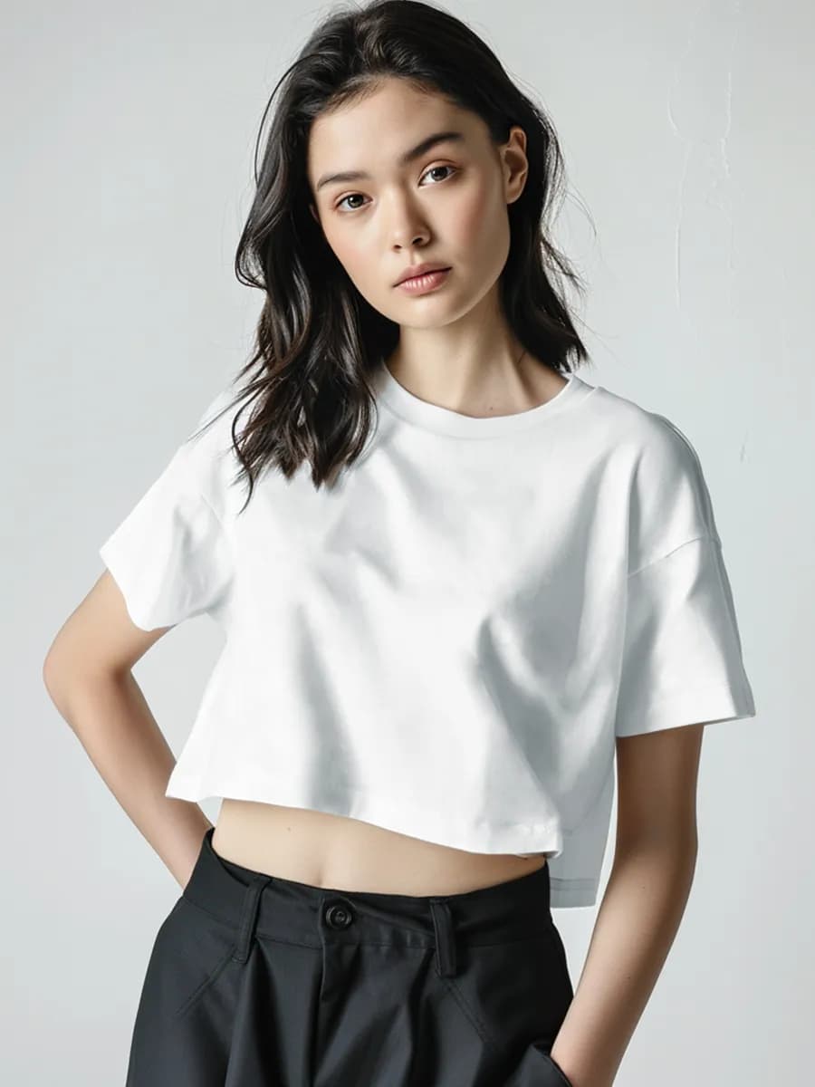 Футболка укороченная кроп топ