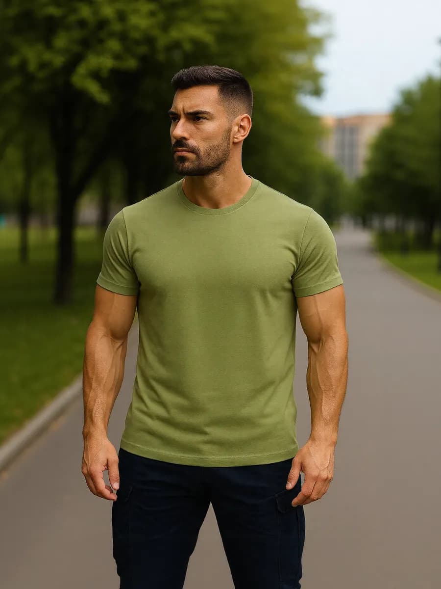 Футболка из хлопка однотонная