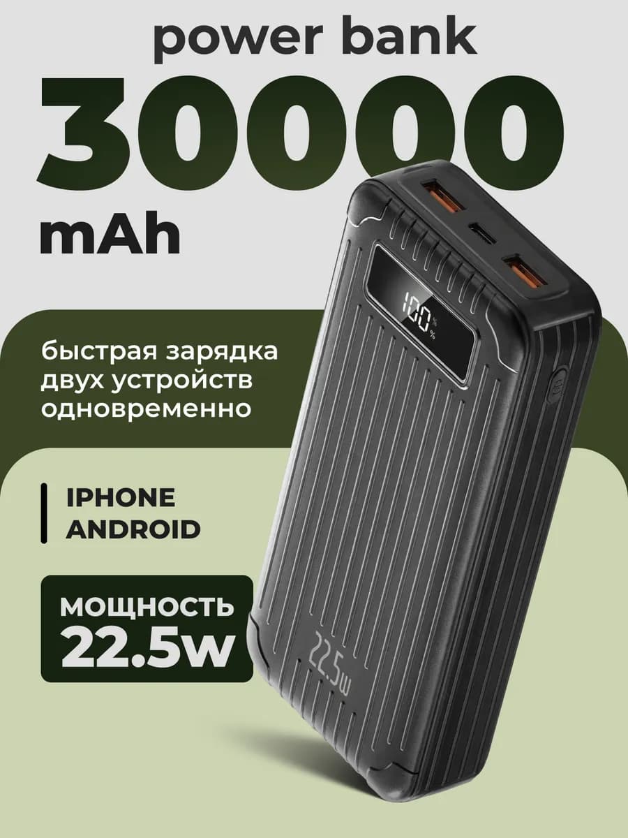 Повербанк 30000 mah пауэрбанк power bank
