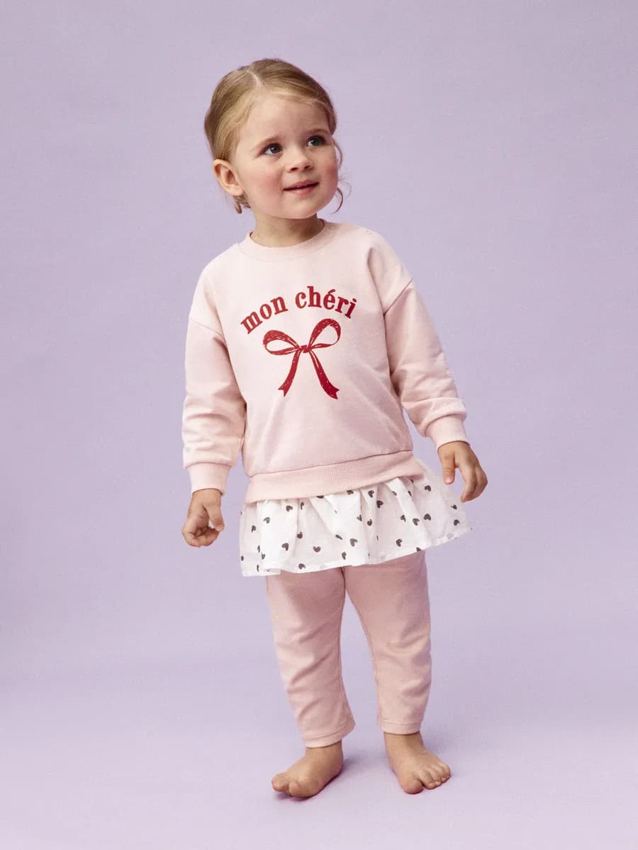 Платье свитшот с хлопковой юбкой