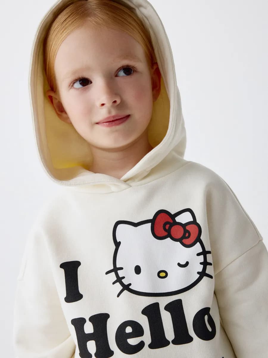 Худи с капюшоном оверсайз с принтом Hello Kitty - фото 1