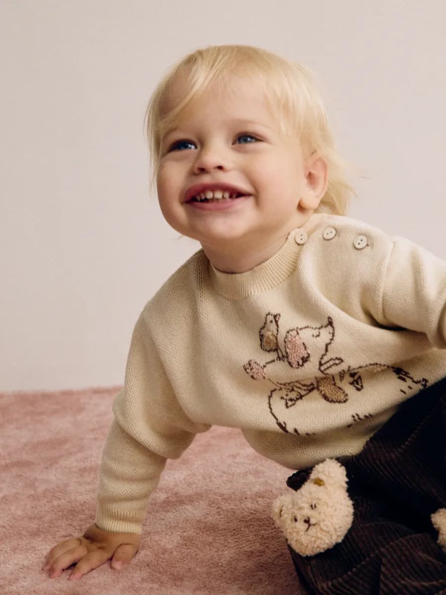 Вязаный джемпер из хлопка с принтом