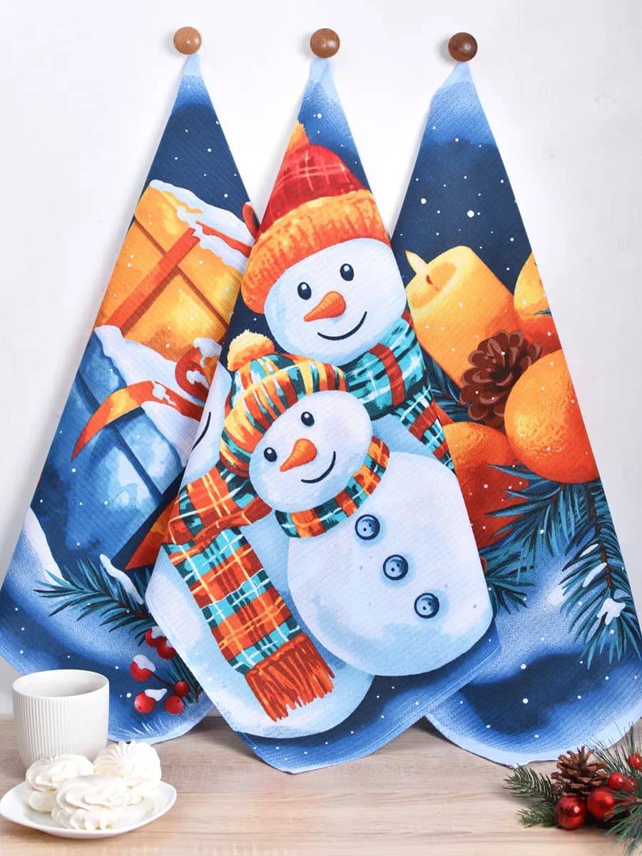 Полотенца кухонные набор 3 шт 60х47 см вафельные