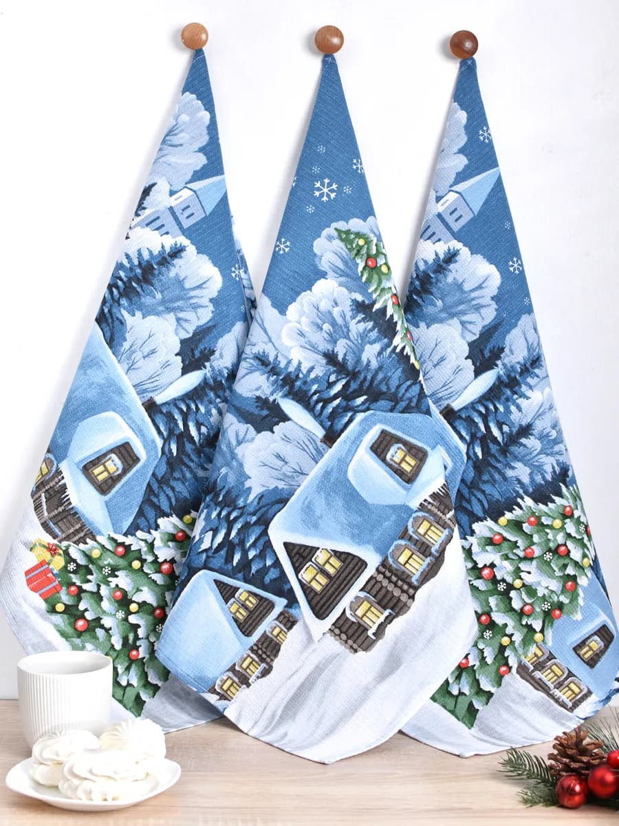 Полотенца кухонные набор 3 шт 60х47 см вафельные