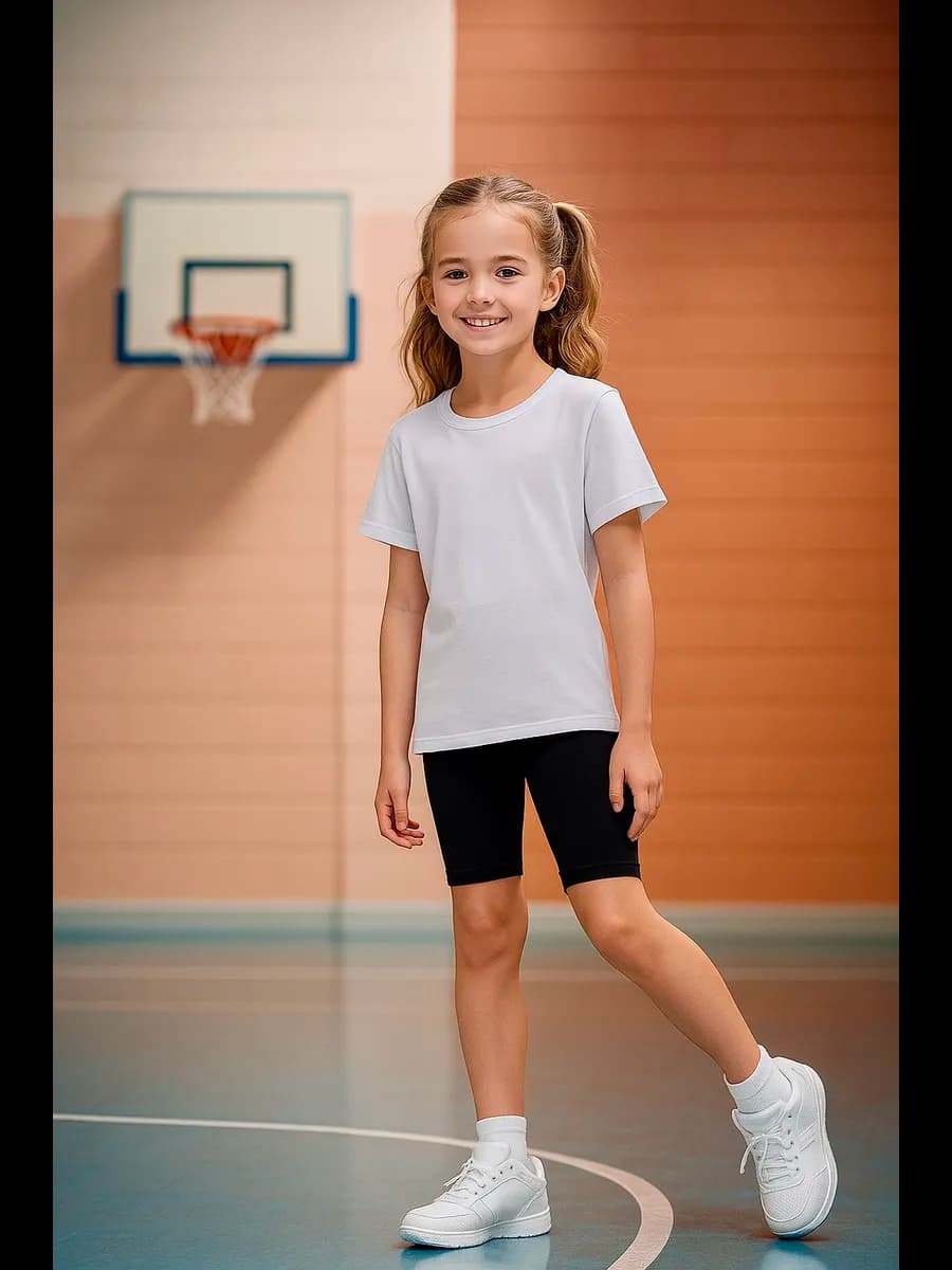 комплект для физкультуры футболка с велосипедками