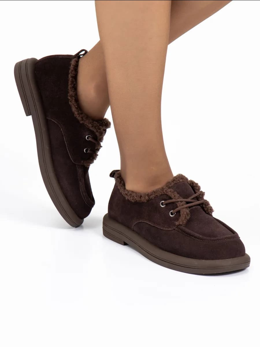 Полуботинки женские зимние коричневые