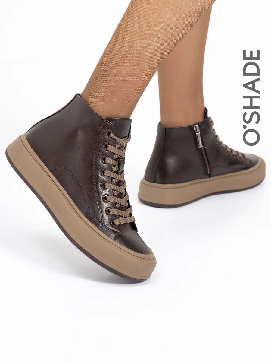 Ботинки коричневые женские демисезонные натуральная кожа