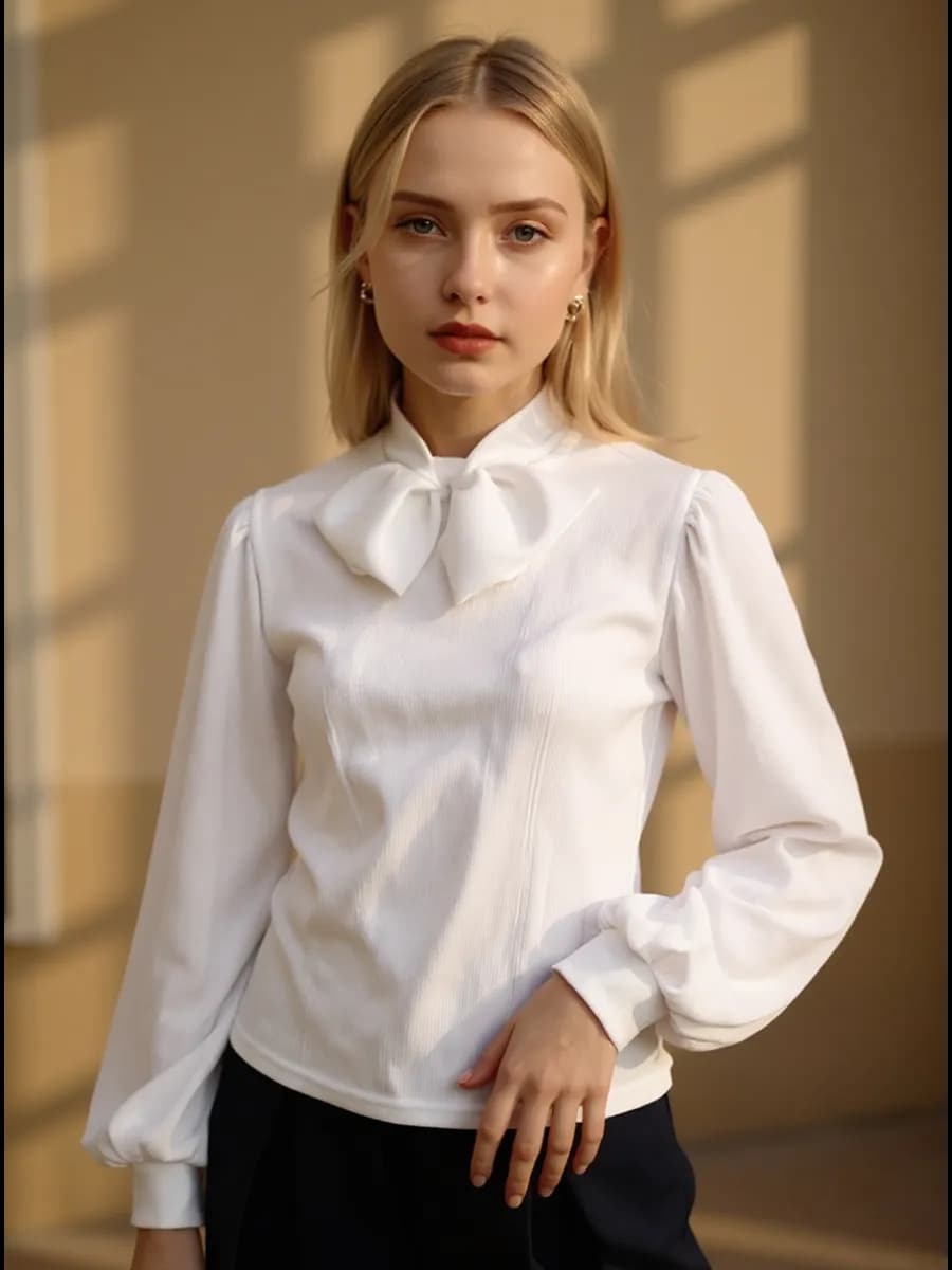 Блузка школьная водолазка с длинным рукавом