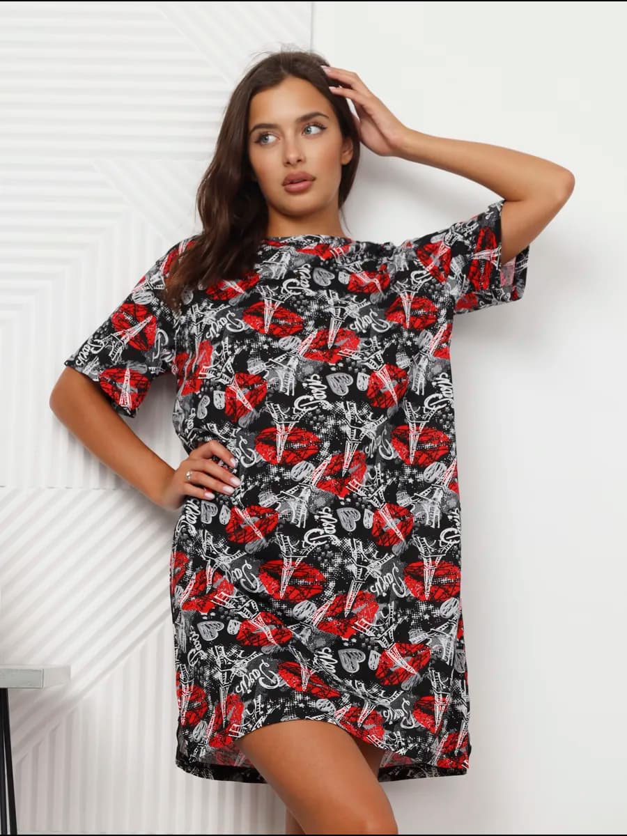 Туника домашняя больших размеров летняя хлопок