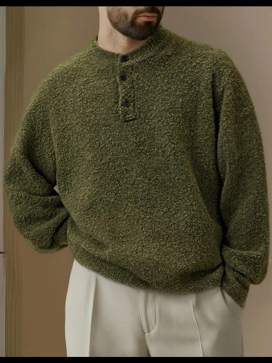 Свитер с полуоткрытым воротником в стиле Old Money