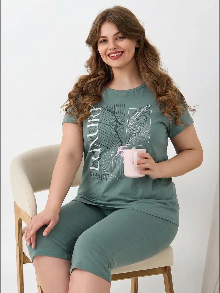 Костюм с бриджами домашний больших размеров