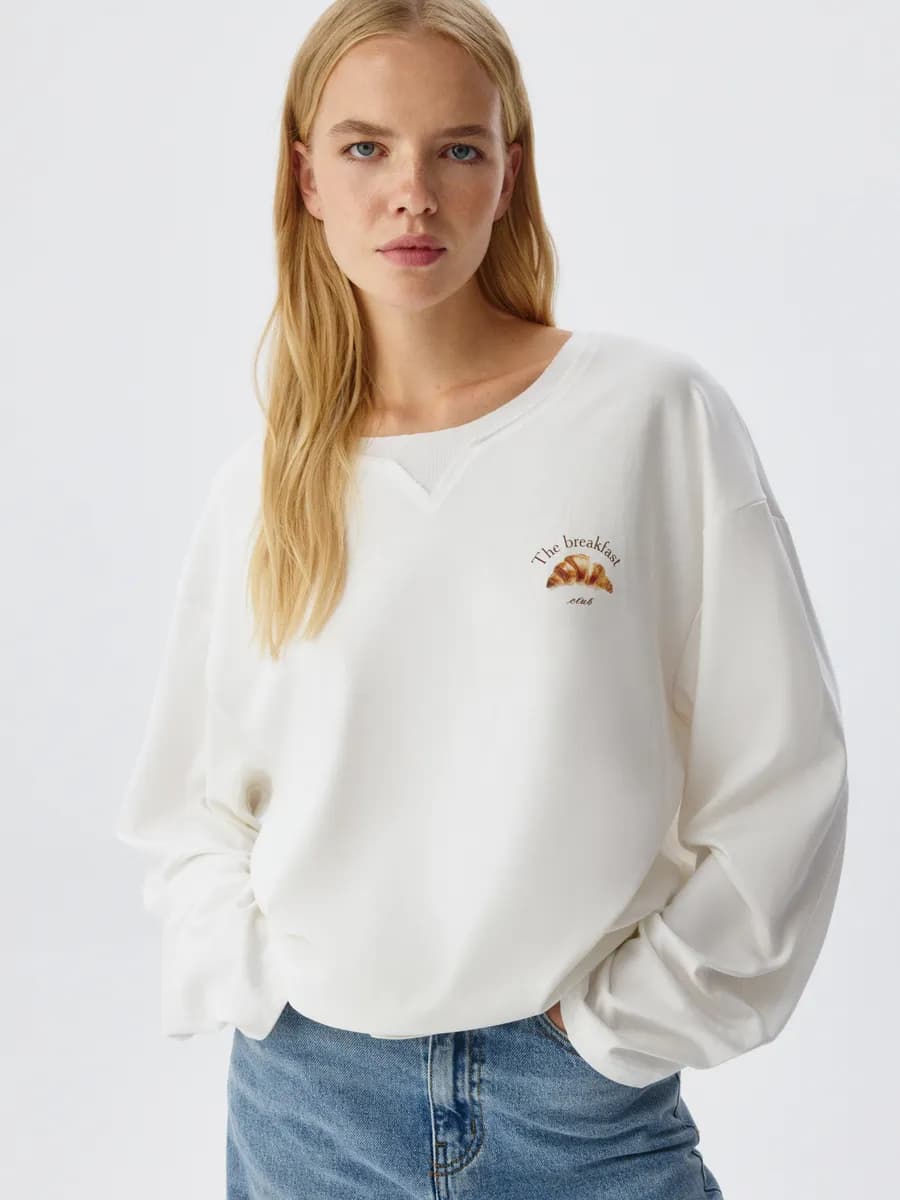 Лонгслив оверсайз с принтом