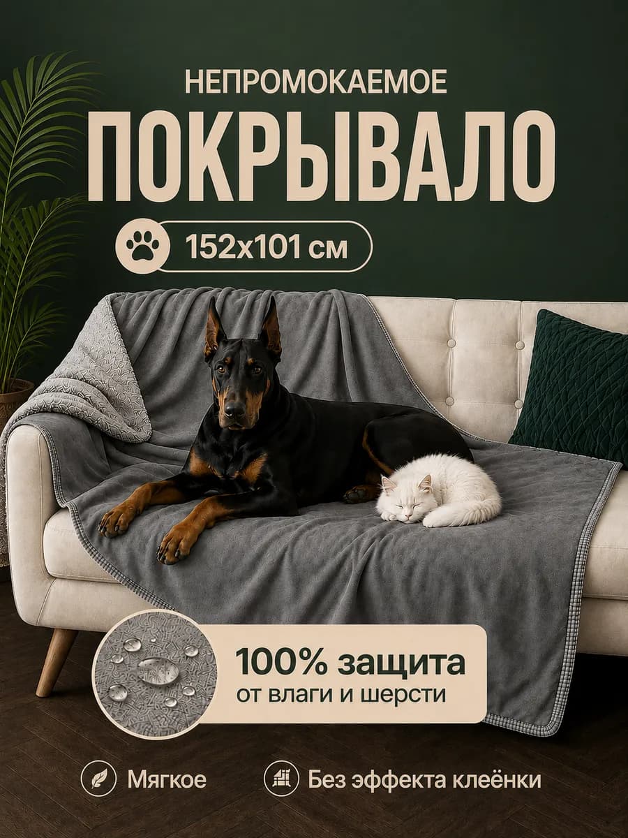Плед для кошек и собак водонепроницаемый