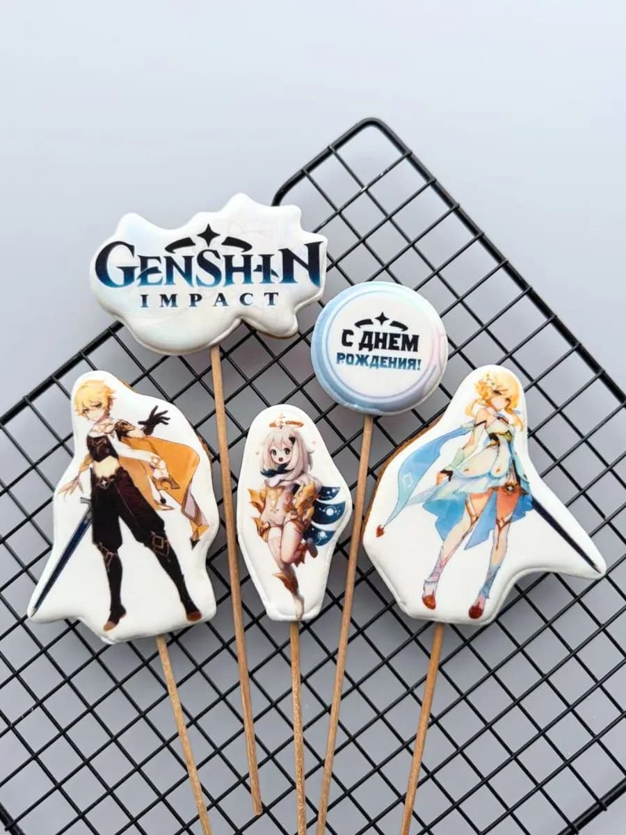 Пряники Genshin Impact на торт