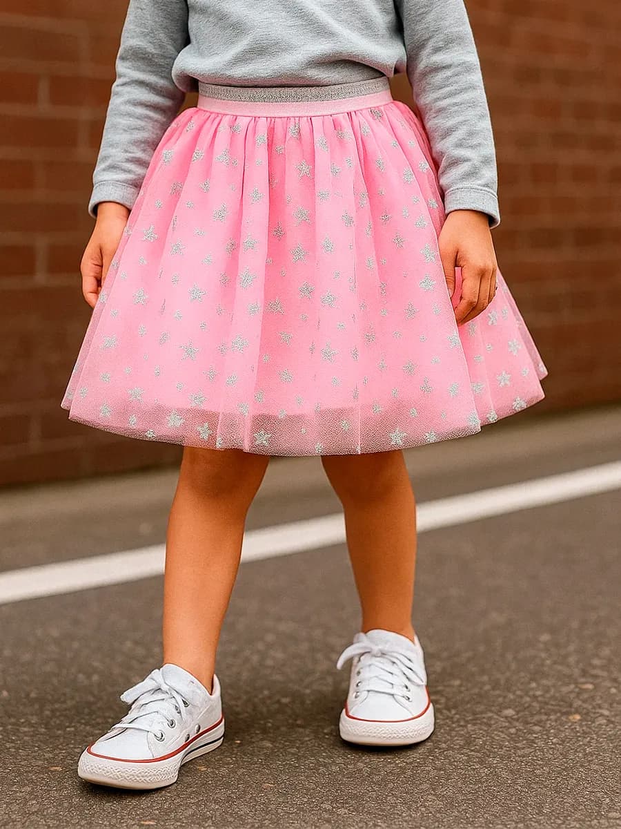Юбка для девочки фатиновая розовая на резинке