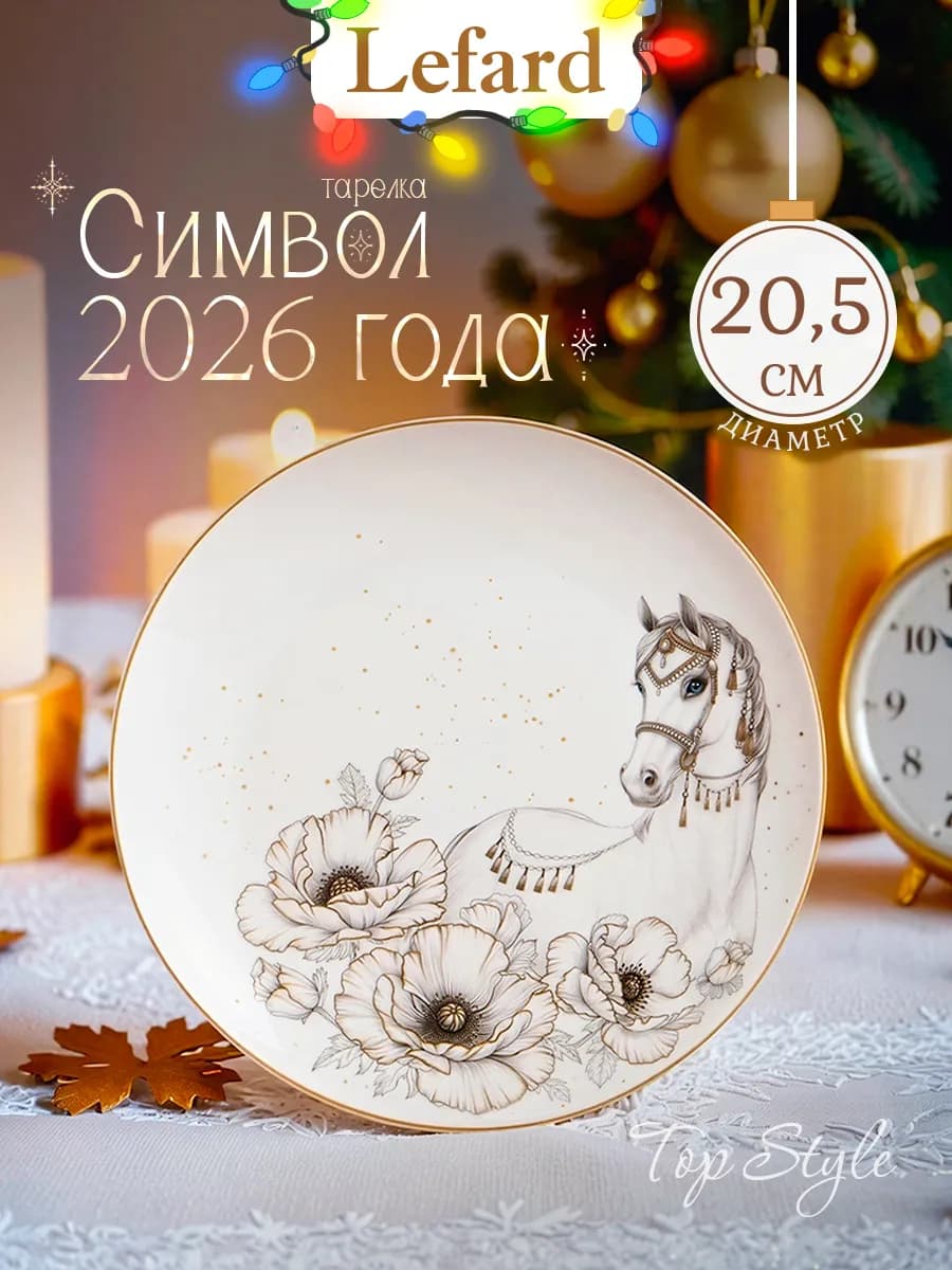 Тарелка новогодняя "Символ года" 20,5 фарфор