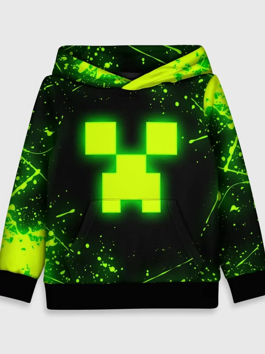 толстовка с принтом майнкрафт токсичный крипер - фото 1