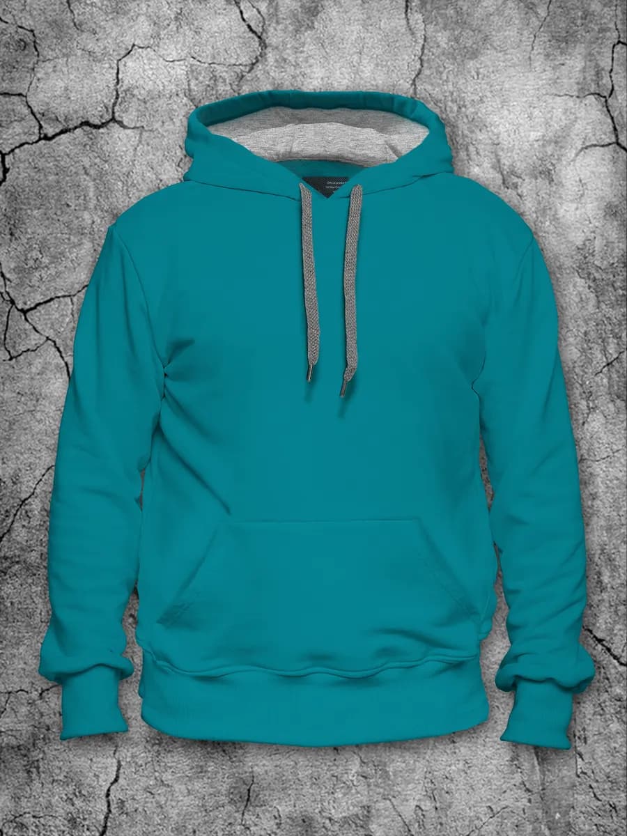 Худи мужское с капюшоном без начеса кофта морская волна y2k