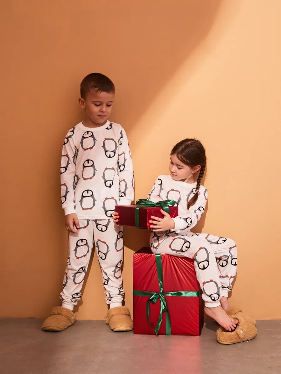 Новогодняя пижама Пингвины - фото 1