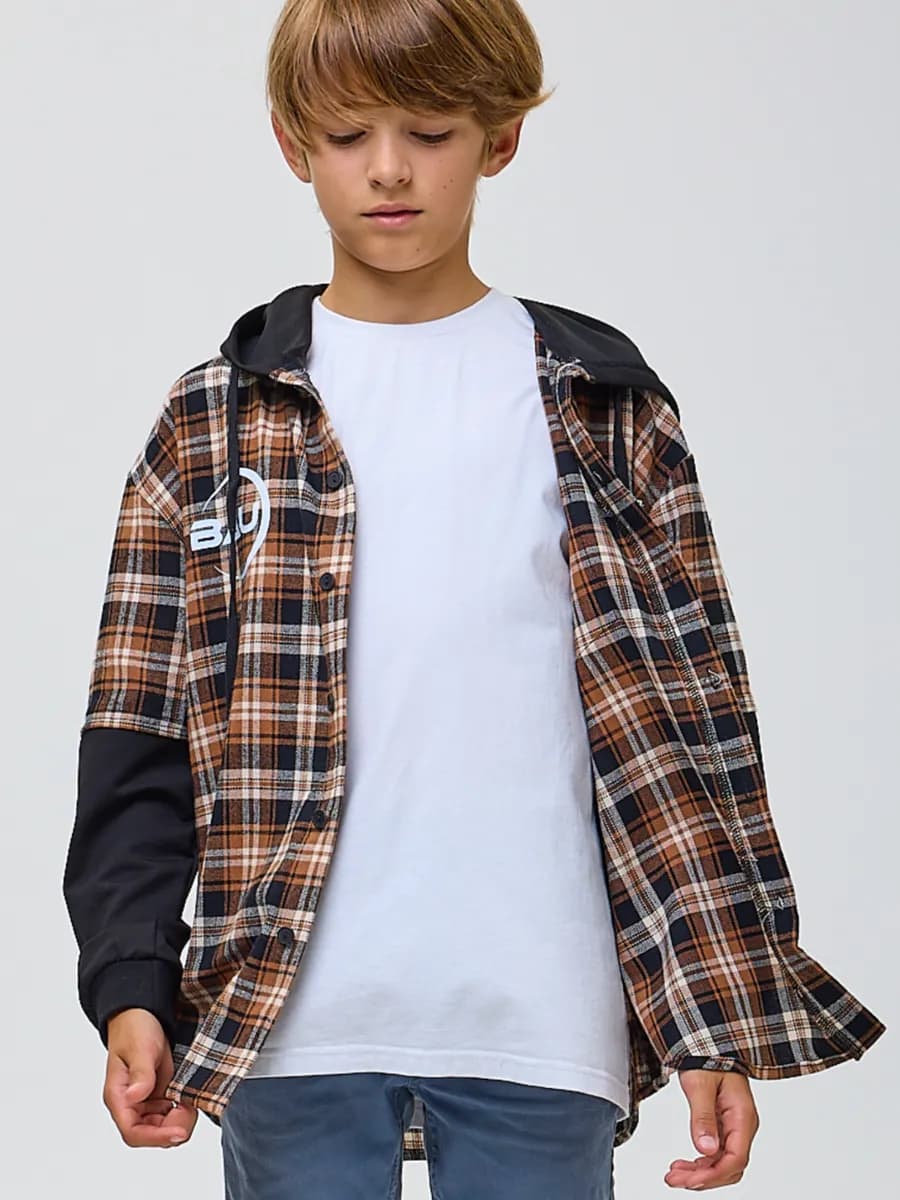 Рубашка в клетку оверсайз подростковая