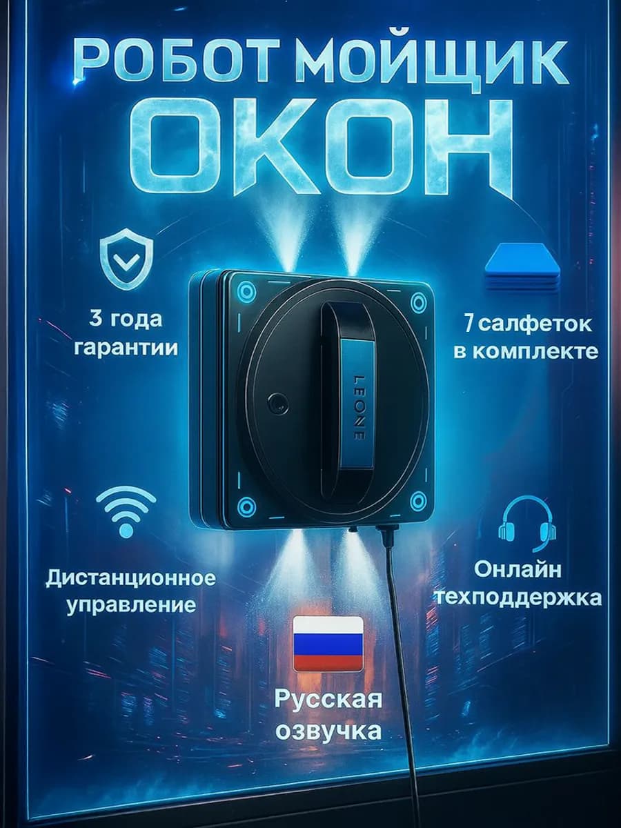 Робот мойщик окон с распылителем квадратный