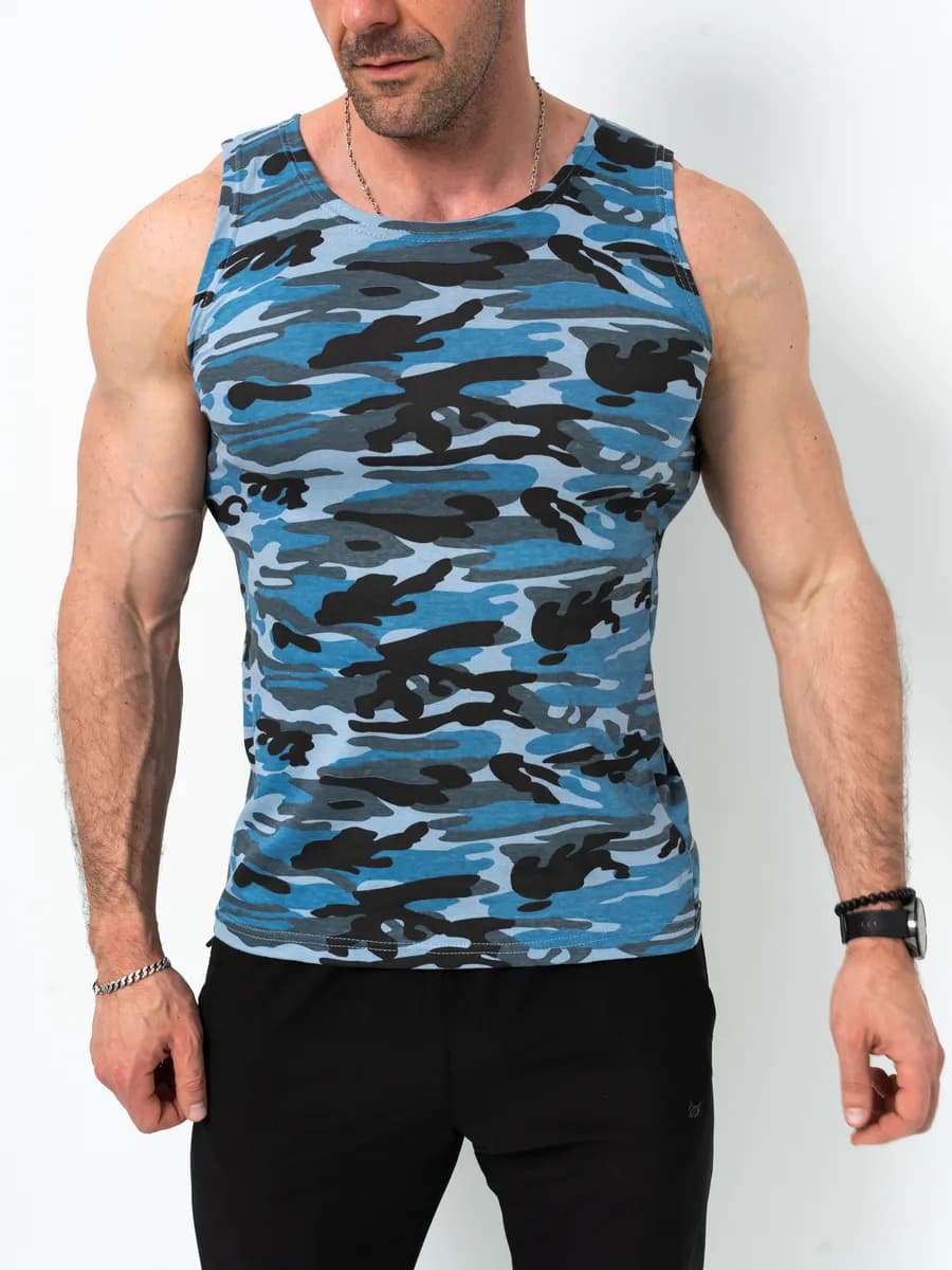 Майка камуфляж мультикам синяя