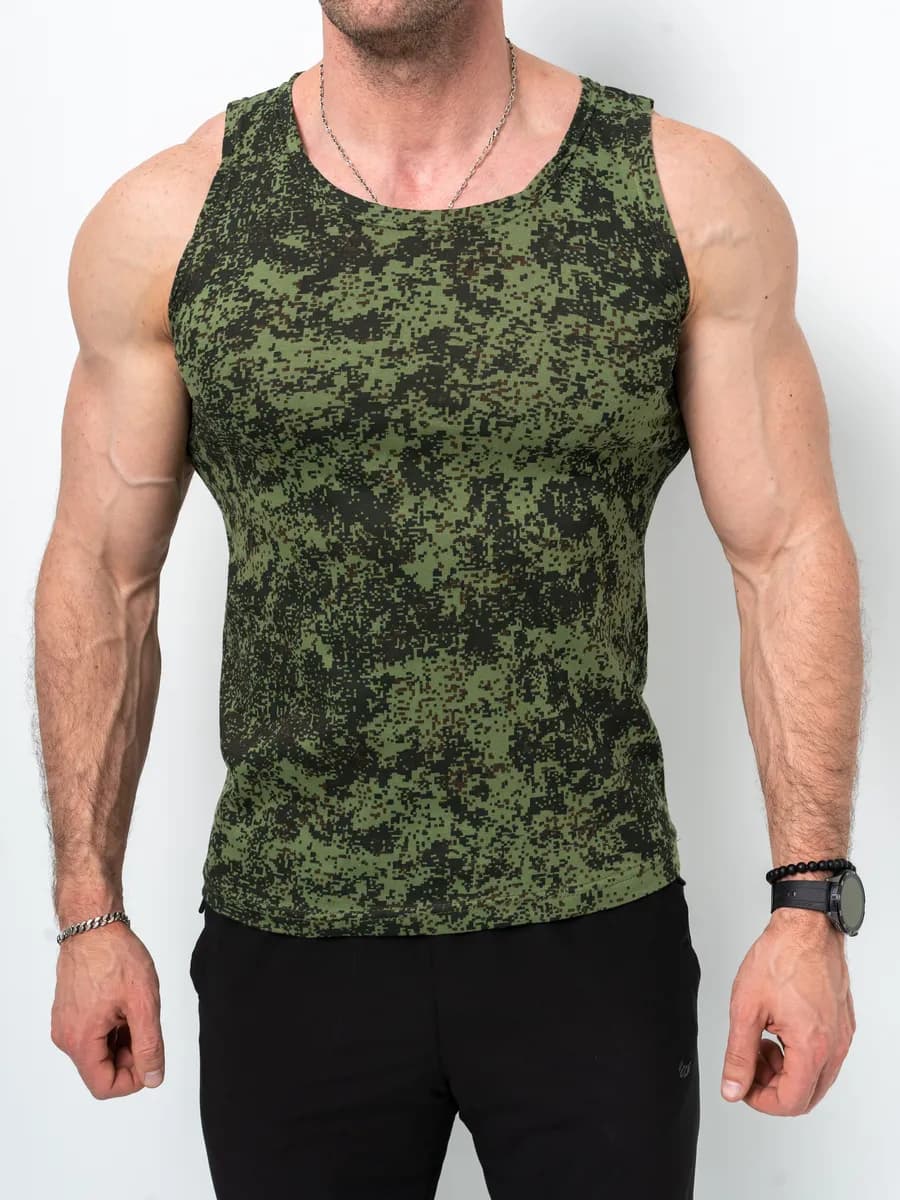 Майка камуфляжная пиксель зеленая