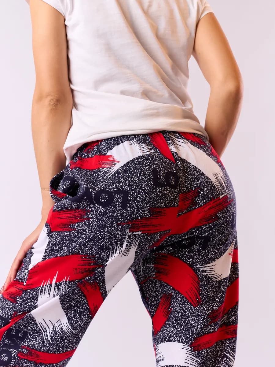 Брюки домашние пижамные на резинке джоггеры