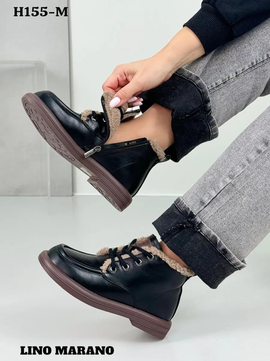 Ботинки зимние со шнурками - фото 1