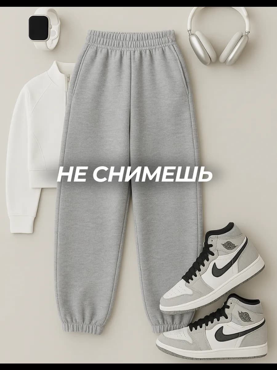 Штаны спортивные серые