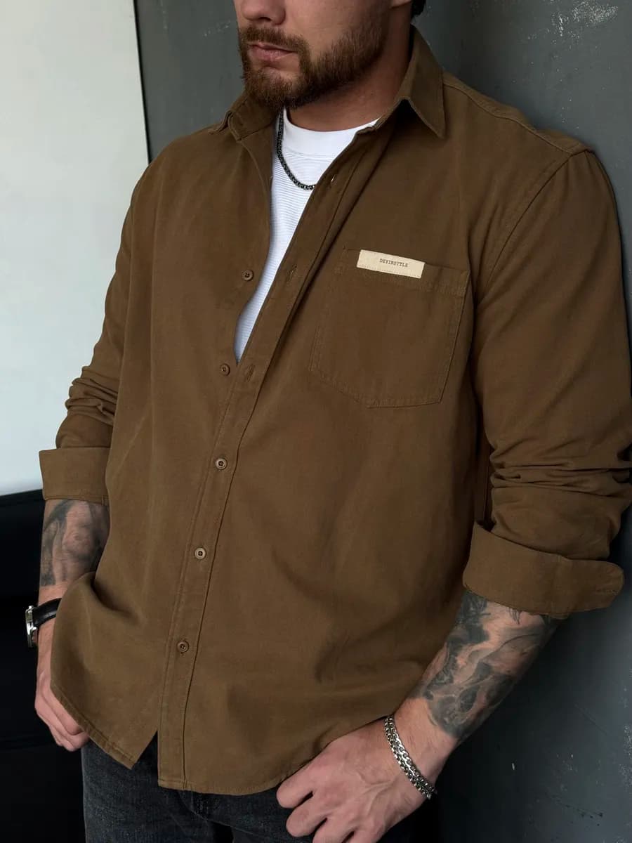 Рубашка оверсайз с карманом