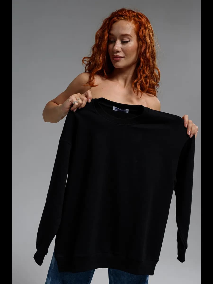 Однотонный свитшот оверсайз из футера