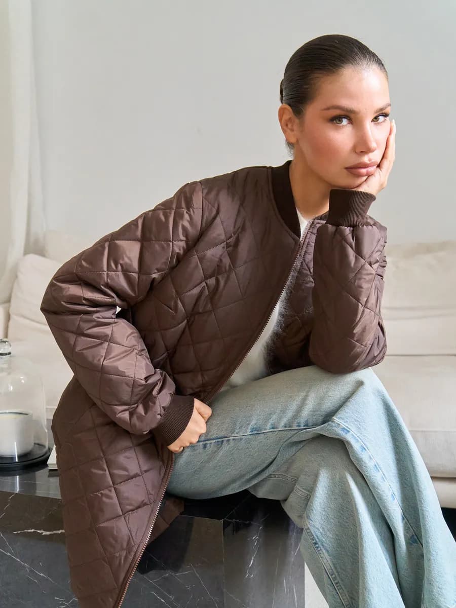 Женский Бомбер большие размеры Весна-Осень