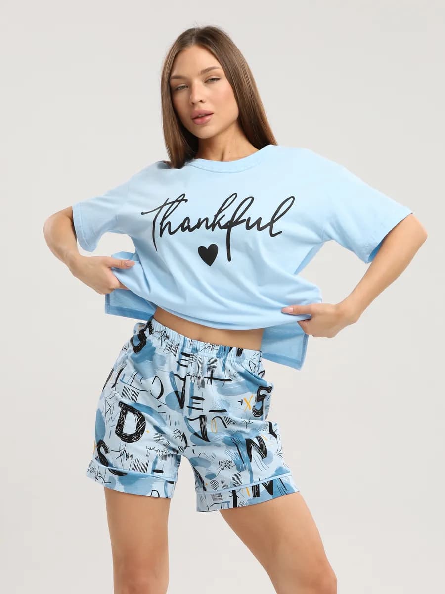 Костюм домашний с шортами пижамный