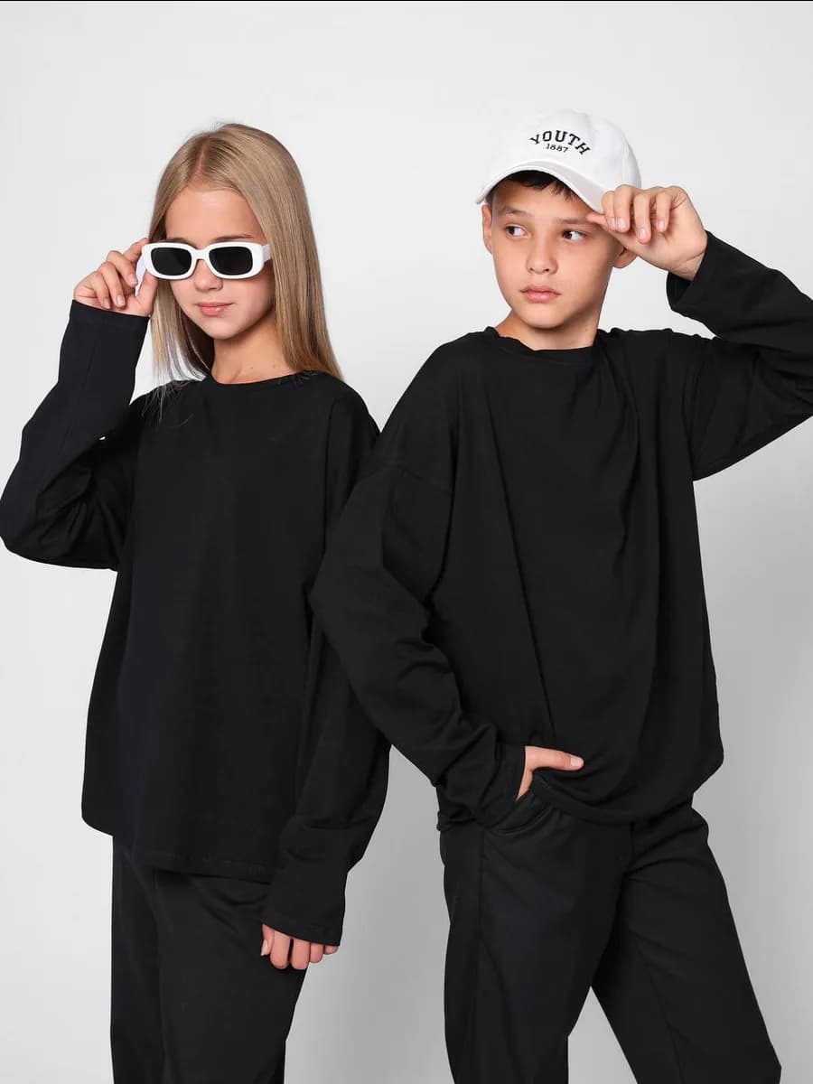 Лонгслив оверсайз черный