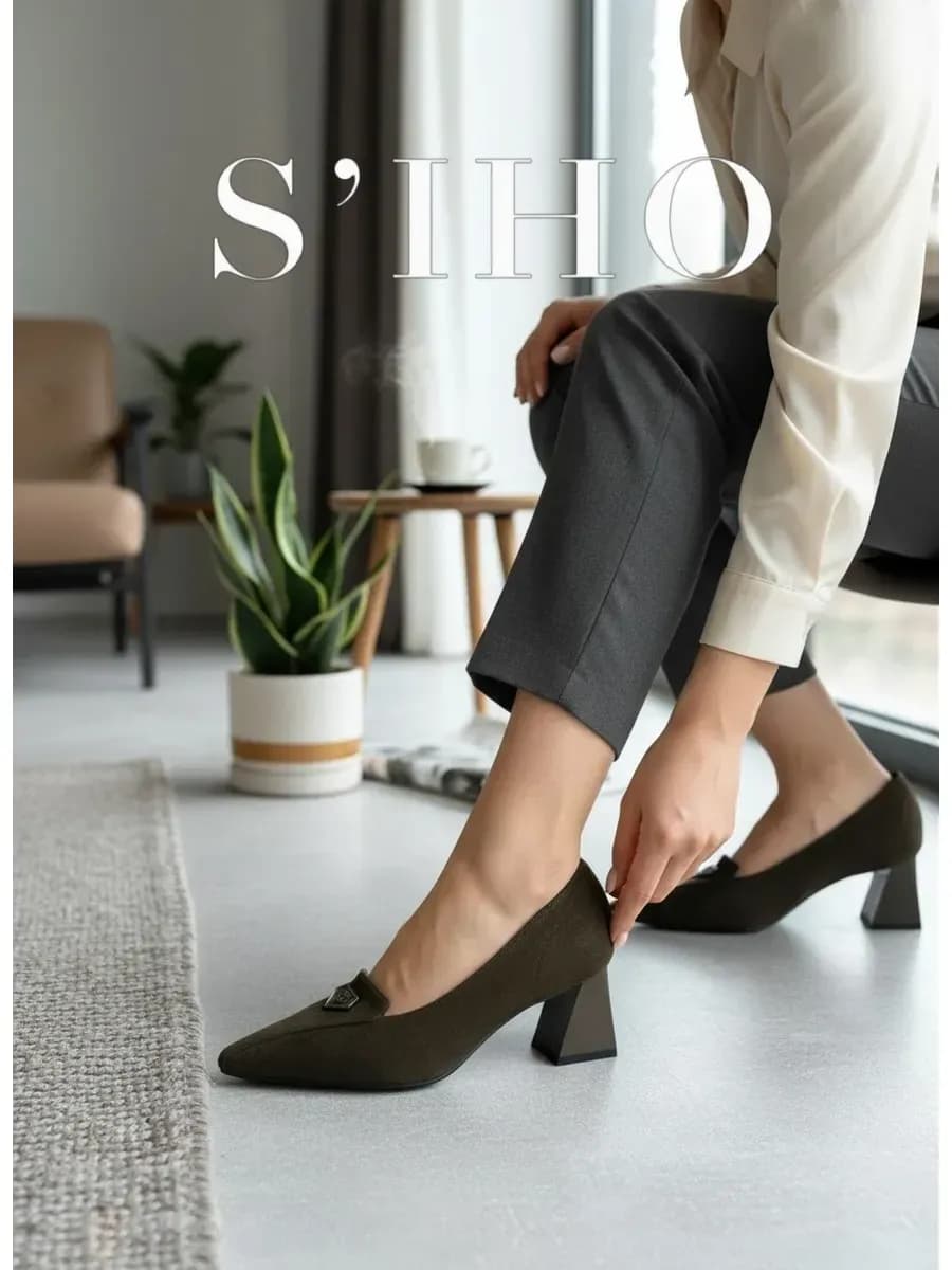 Туфли классические замша на устойчивом каблуке