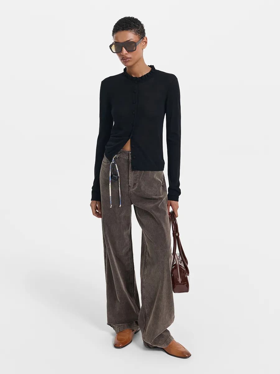 Кардиган прилегающего кроя из шерсти