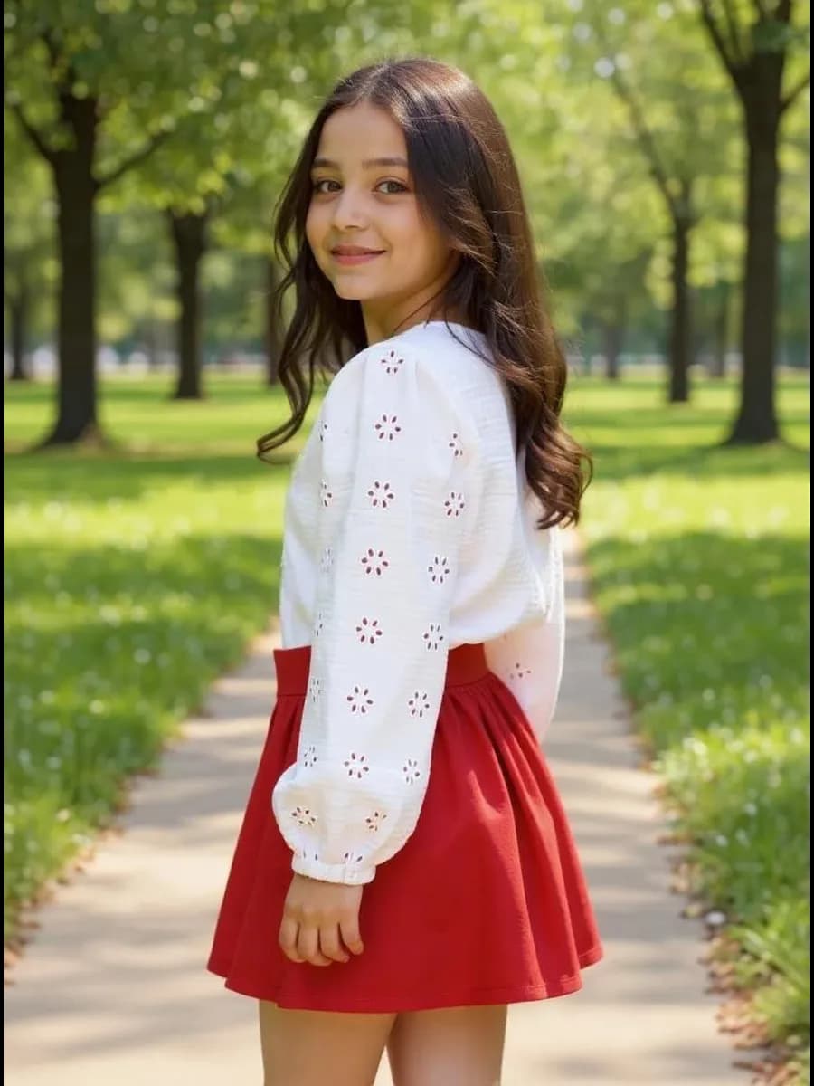 Школьная блузка для девочки с длинным рукавом