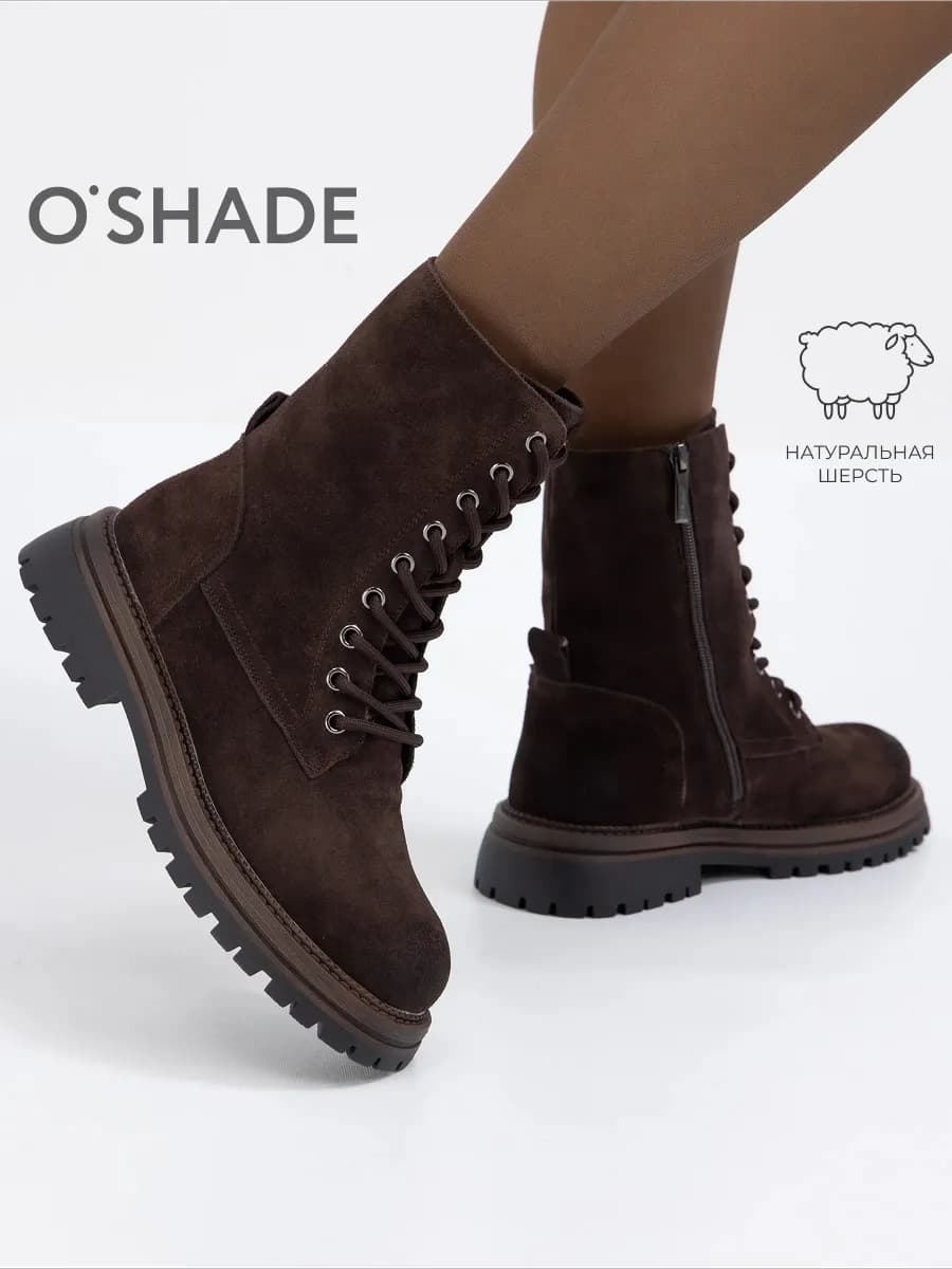 Зимние ботинки женские коричневые