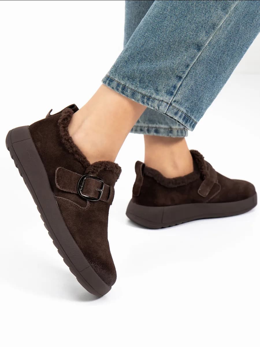 Полуботинки женские зимние коричневые