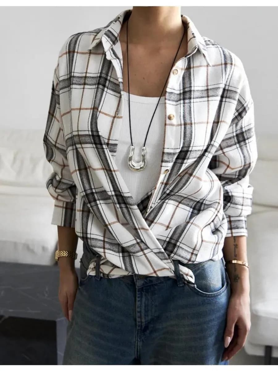 Рубашка в клетку оверсайз