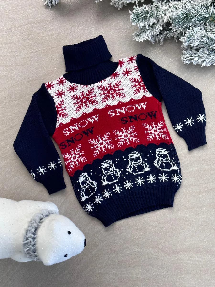 Свитер детский вязаный с горлом